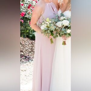 Wtoo Halter Key Hole Chiffon Bridesmaids Dress - Chateau Rose